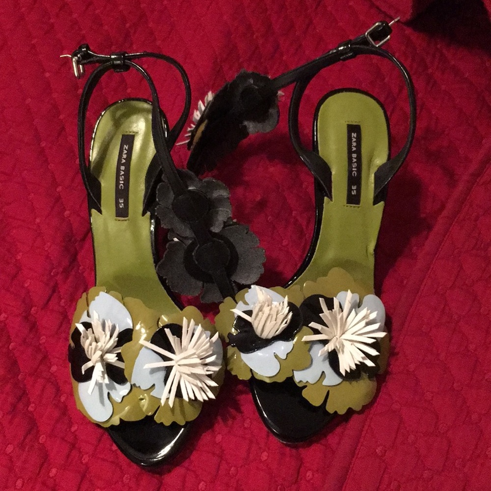 Zara Floral Heels